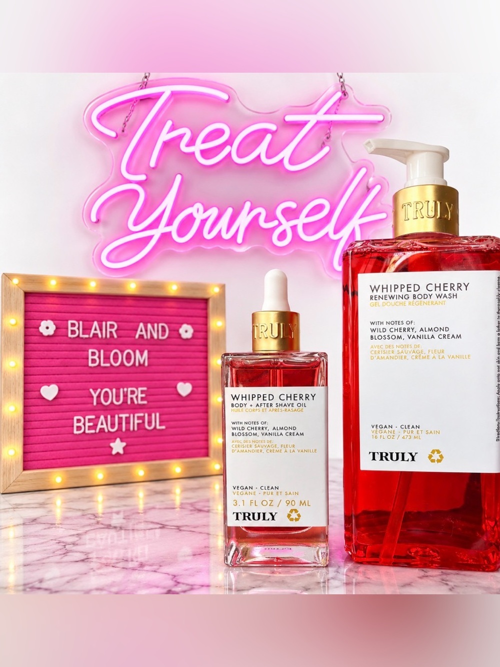 Truly Beauty Whipped Cherry Body Wash & Body Oil Bundle